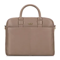 Torebki damskie - Skórzana torba na laptopa 16” taupe - miniaturka - grafika 1