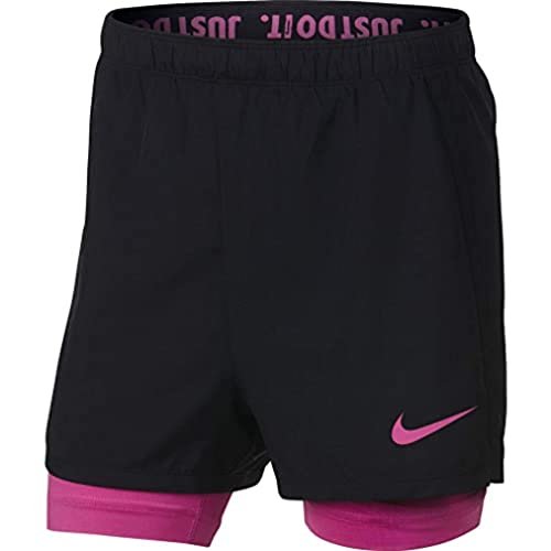 Nike Kids Dri-FIT 2 w 1 szorty treningowe, czarny/lawendowa mgiełka/lawendowa mgiełka, XS