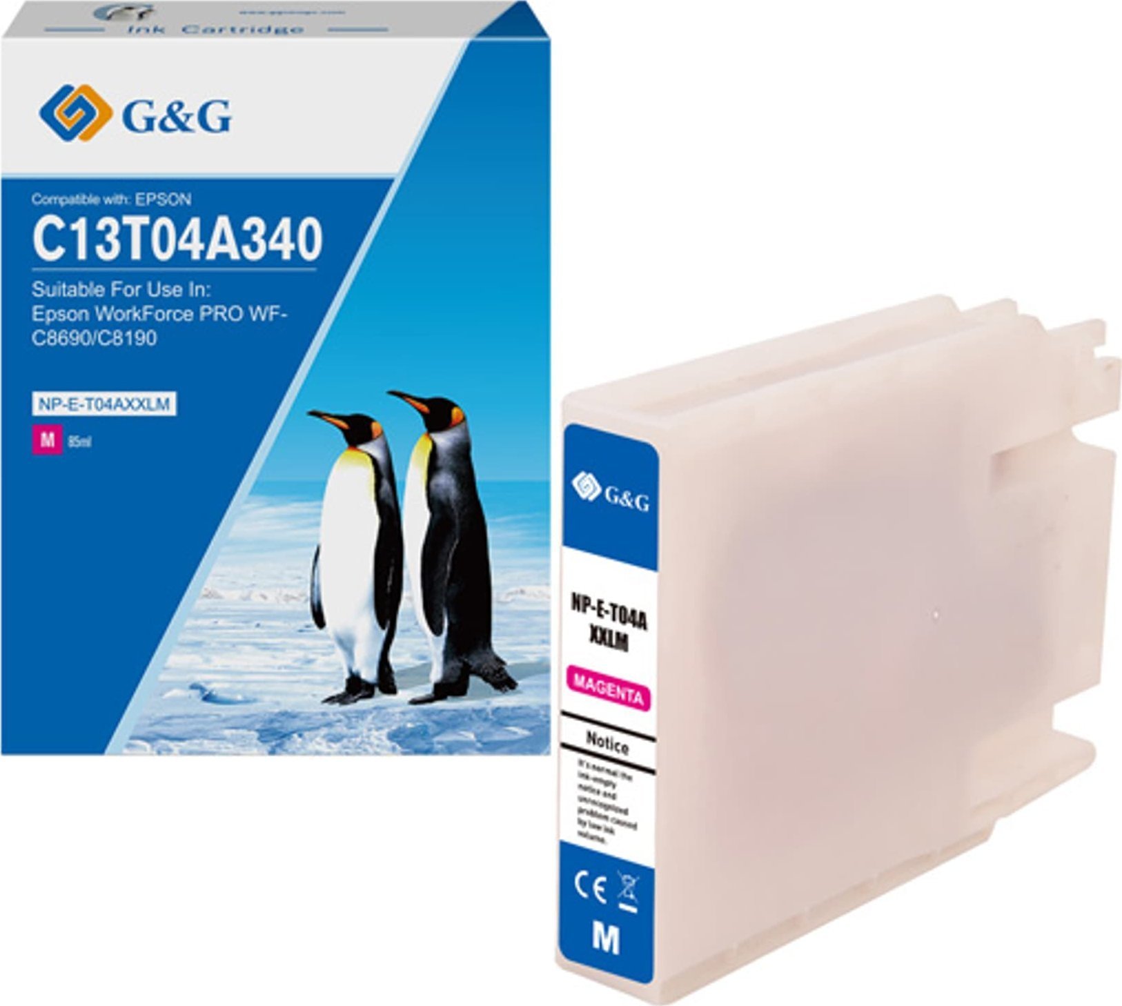 Tusz G&G G&G kompatybilny ink / tusz z C13T04A340, NP-E-T04AXXLM-A, magenta, 8000s