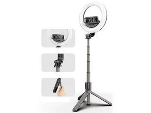 Kijek selfie Lampa led fotograficzna Alogy Ring mała ze statywem kosmetyczna do zdjęć - Selfie stick - miniaturka - grafika 2