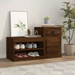 Szafka na buty, brązowy dąb, 100x42x60 cm Lumarko! - Szafki na buty - miniaturka - grafika 1