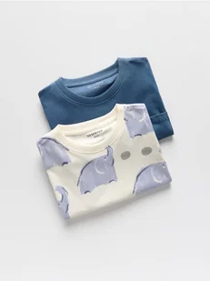 Reserved - Bawełniany t-shirt 2 pack - granatowy - Bluzki dla niemowląt - miniaturka - grafika 1