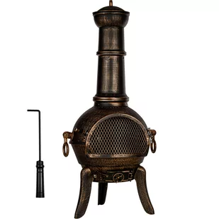 PIEC PALENISKO OGRODOWE ŻELIWNE KOMINEK GRILL - Paleniska ogrodowe - miniaturka - grafika 1