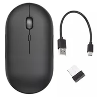 Myszki - Myszka bezprzewodowa Alogy mysz ergonomiczna mała do laptopa PC bluetooth 2.4GHz cicha czarna - miniaturka - grafika 1