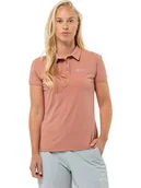Koszulki i topy damskie - Jack Wolfskin Koszulka polo "Prelight Trail" w kolorze łososiowym - miniaturka - grafika 1