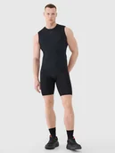 Spodnie sportowe męskie - 4F Spodenki treningowe slim szybkoschnące męskie - czarne XXL - miniaturka - grafika 1