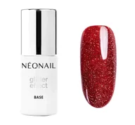 Lakiery hybrydowe - NeoNail - Glitter Effect Base - Mocno kryjąca brokatowa baza hybrydowa 2w1 - 7,2 ml - 9598-7 - RED SHINE - miniaturka - grafika 1