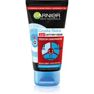 Żele do mycia twarzy - Garnier Garnier Czysta Skóra Aktywny Węgiel żel myjący do twarzy 3w1 150ml - miniaturka - grafika 1