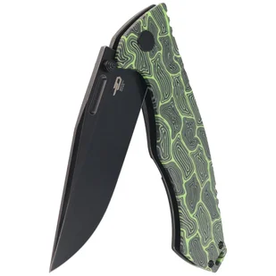 Nóż składany Bestech Keen II Black Green Damascus G10 / Titanium, Black Stonewashed CPM S35VN by Koens Craft (BT2301E) - Noże - miniaturka - grafika 5