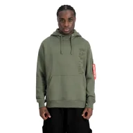 Odzież taktyczna i umundurowanie - Bluza z kapturem Alpha Industries EMB Hoody 138333 142 - Ciemnooliwkowa XL - miniaturka - grafika 1