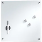 Tablice i flipcharty - Szklana tablica magnetyczna, biała, 40x40 cm - miniaturka - grafika 1