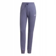 Dresy damskie - Spodnie dresowe damskie adidas Essentials French Terry 3-Stripes Pants fioletowe H42011-XS - miniaturka - grafika 1