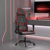 Fotele gamingowe - vidaXL Fotel gamingowy, czarno-bordowy, sztuczna skóra - miniaturka - grafika 1