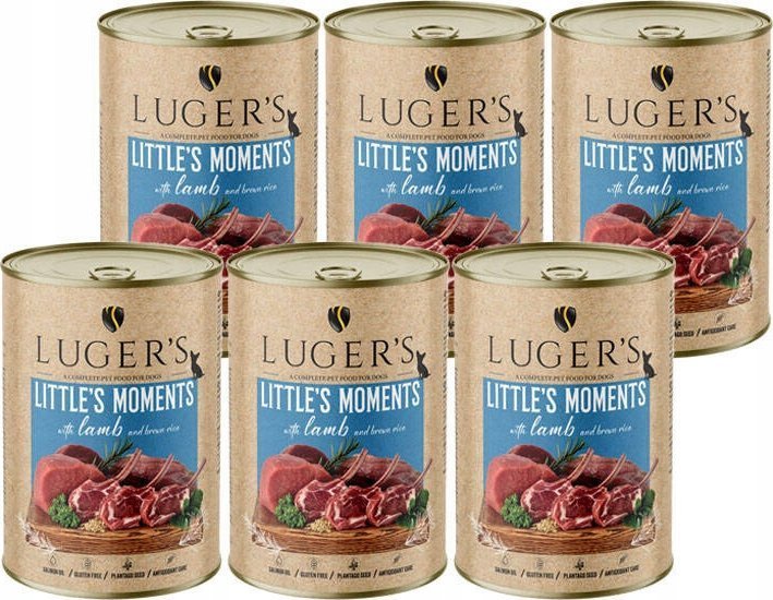 Karma mokra dla psów małych ras Luger's Little's Moments z jagnięciną i ryżem brązowym zestaw 6 x 400 g