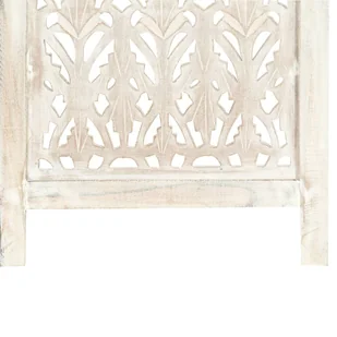 Lumarko Parawan 5-panelowy, rzeźbiony, biały, 200x165 cm, drewno mango - Parawany - miniaturka - grafika 5
