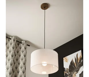 Brilagi - Żyrandol na lince ANTHONY 1xE27/60W/230V dąb/biały - Lampy sufitowe - miniaturka - grafika 1