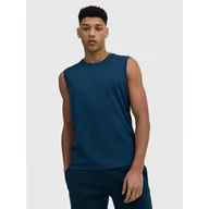 Koszulki sportowe męskie - Koszulka Męska Bez Rękawów 4F Tank Top Denim SS23TSLEM016-32S - miniaturka - grafika 1