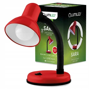 Lampka Biurkowa Szkolna Regulowana Na Biurko Nocna Stojąca E27 Czerwona - Lampy stojące - miniaturka - grafika 1
