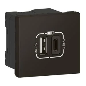 Legrand USB A+C 3A Legrand Mosaic 2M - antracyt - Gniazdka elektryczne - miniaturka - grafika 1