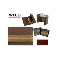 Portfele - WILD skórzany portfel męski N28-R - miniaturka - grafika 1