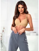 Biustonosze - Gładki biustonosz bezszwowy ZELLIA - beżowy - miniaturka - grafika 1