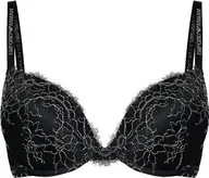 Biustonosze - Emporio Armani Damski świąteczny biustonosz z koronką Push Up, czarny, 80C - miniaturka - grafika 1