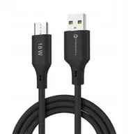 Kable komputerowe i do monitorów - Kabel USB A do Micro USB Forcell F-Energy QC3.0 2,4A 18W Silicone 1 m C341 czarny - miniaturka - grafika 1