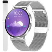 Smartwatch - Zegarek Smartwatch Damski Enter SAT06.111.1411.252-SET srebrny - miniaturka - grafika 1