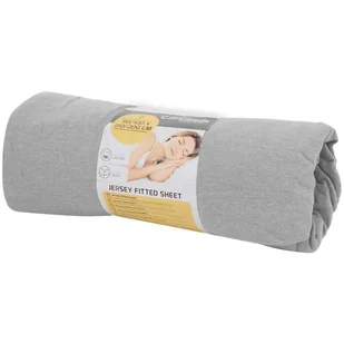 Prześcieradło z dżerseju Comfibeds 90/100 x 190/200 cm jasno szary z gumką - Prześcieradła - miniaturka - grafika 1