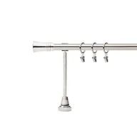 Karnisze - Karnisz pojedynczy metalowy Cylinder 19 mm 240 cm srebrny - miniaturka - grafika 1