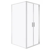 Kabiny prysznicowe - Kabina prysznicowa Solid DDP+SC 90 x 100 CHR szkło transparentne 6 mm, profile chrom, drzwi wahadłowe KERRA - miniaturka - grafika 1