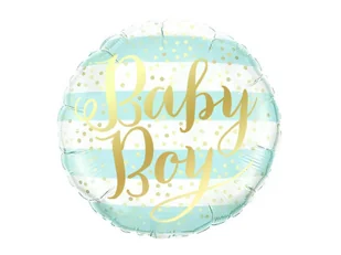 Balon foliowy Baby Boy w paski - 46 cm - 1 szt. - Baby shower i roczek - miniaturka - grafika 1