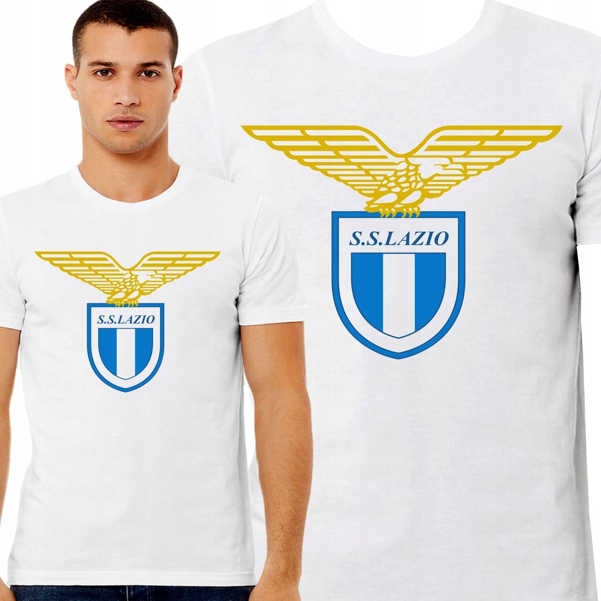 T-Shirt KOSZULKA S.S. LAZIO RZYM PREZENT JAKOŚĆ BAWEŁNA L 0249
