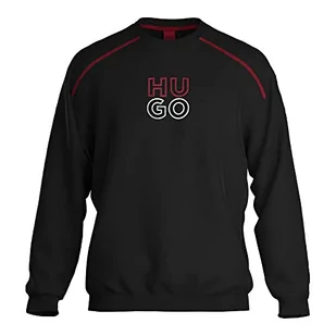 HUGO Męska bluza z nadrukiem Loungew, czarna 1, XL, czarny (Black1), XL - Bluzy męskie - miniaturka - grafika 1