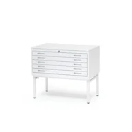 Szafki biurowe - Metalowa szafka na rysunki SKETCH, model pojedynczy, A1, blat z laminatu, biały - miniaturka - grafika 1