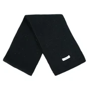 Apaszki i szaliki męskie - Ciepły wełniany szalik zimowy męski damski 100% wełny czarny - miniaturka - grafika 1