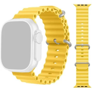 PASEK DO ZEGARKA APPLE WATCH 1/2/3/4/5/6/7/8/9/SE 38/40/41mm ŻÓŁTY SILIKON - Akcesoria do smartwatchy - miniaturka - grafika 1