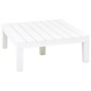 vidaXL Stolik ogrodowy, biały, 78 x 78 x 31 cm, plastikowy - Stoły ogrodowe - miniaturka - grafika 1