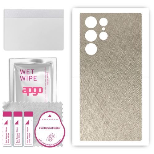 folia naklejka skórka strukturalna na TYŁ do Samsung Galaxy S23 Ultra - Tytan Srebrny - apgo SKINS