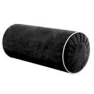 Poduszki dekoracyjne - Dekoria.pl Dekoria.pl Poduszka wałek z zakładkami z lamówką głęboka czerń 20 × 50 cm Velvet 1227-704-17 - miniaturka - grafika 1