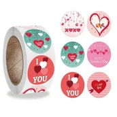 Scrapbooking - Naklejki Ozdobne Okrągłe Walentynki Mix 20 Szt. - miniaturka - grafika 1