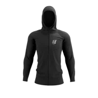Bluzy sportowe męskie - COMPRESSPORT bluza biegowa 3D THERMO SEAMLESS HOODIE ZIP black - miniaturka - grafika 1