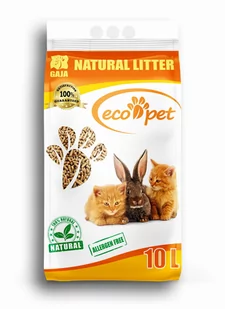 Żwirek drewniany Eco Pet 10l pellet dla kotów, królików, chomików, szczurów, gryzoni, ptaków, tchórzofretek, żółwi, koni - Żwirek dla kotów - miniaturka - grafika 1