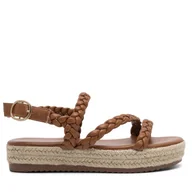 Espadryle damskie - Espadryle DeeZee E8875-1 Brązowy - miniaturka - grafika 1