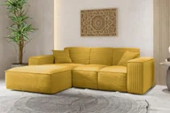 Narożniki - Sofa w kształcie L SIENA narożnik tkanina Poso żółty lewy - miniaturka - grafika 1