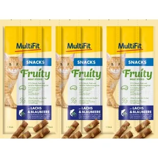 MultiFit Fruity Meat Sticks 7 x 8 x 5 g Łosoś i jagoda - Przysmaki dla psów - miniaturka - grafika 1
