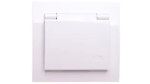 Ospel Kier Gniazdo bryzgoszczelne z uziemieniem 16A/250~, IP44 Biały - GPH-1WZ/0 - Gniazdka elektryczne - miniaturka - grafika 2