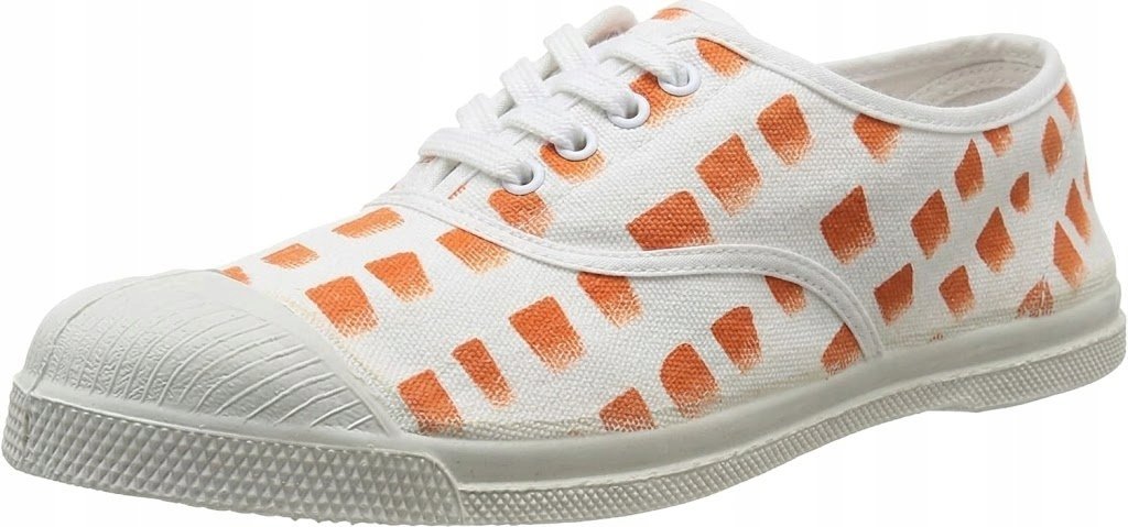 BENSIMON BIAŁE TRAMPKI DAMSKIE W POMARAŃCZOWE KROPKI 37 3EA