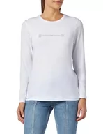 Koszulki i topy damskie - Emporio Armani Damski t-shirt damski Tartan Christmas Cotton, biały, L - miniaturka - grafika 1