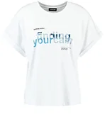 Koszulki i topy damskie - Taifun T-shirt damski, biało-niebieski wzór, 34 PL - miniaturka - grafika 1